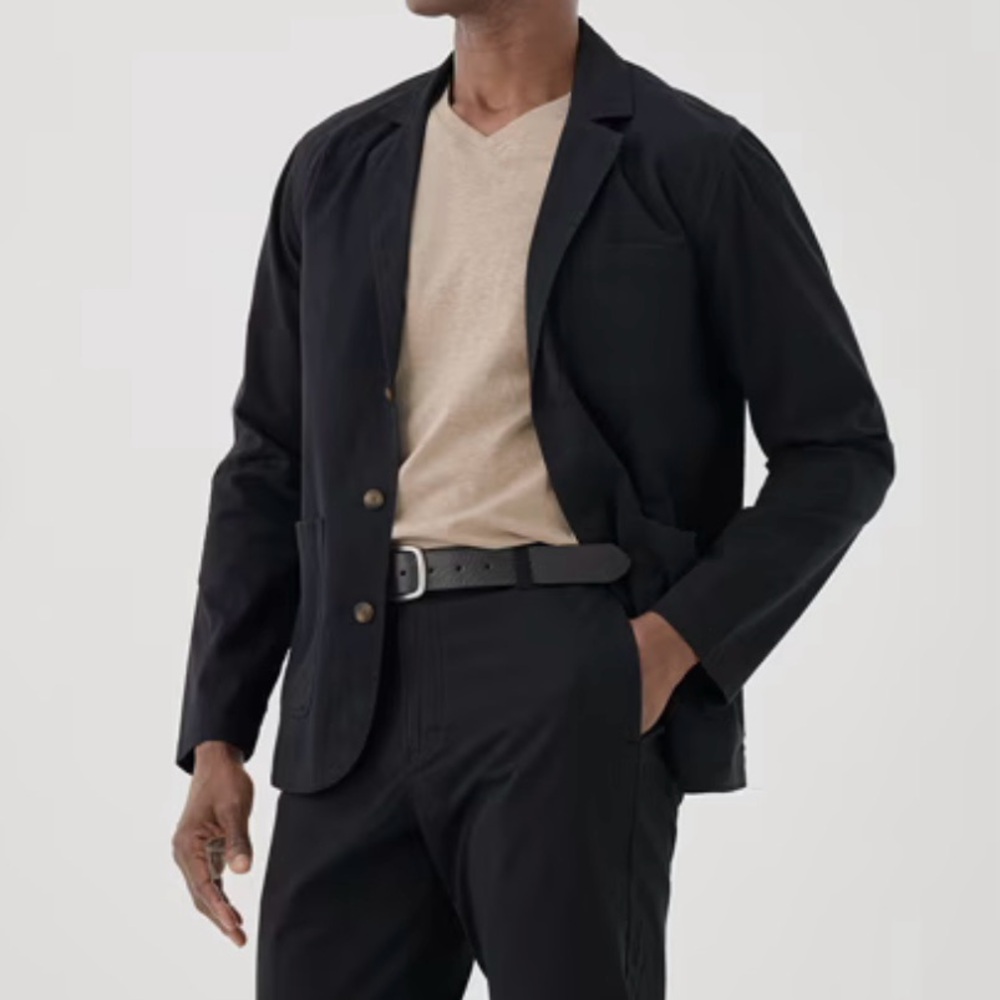 PACT Men’s Boulevard Brushed Twill Blazer Size Large Organic Cotton Normcore